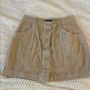 Forever 21 Beige Corduroy Mini Skirt